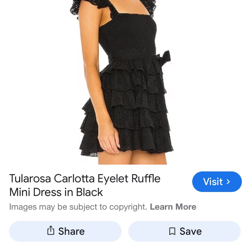 Tularosa Black Smocked Detail Dress